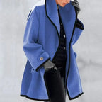 Women's Longline Trench Coat with Contrast Trim, view 6 of 7