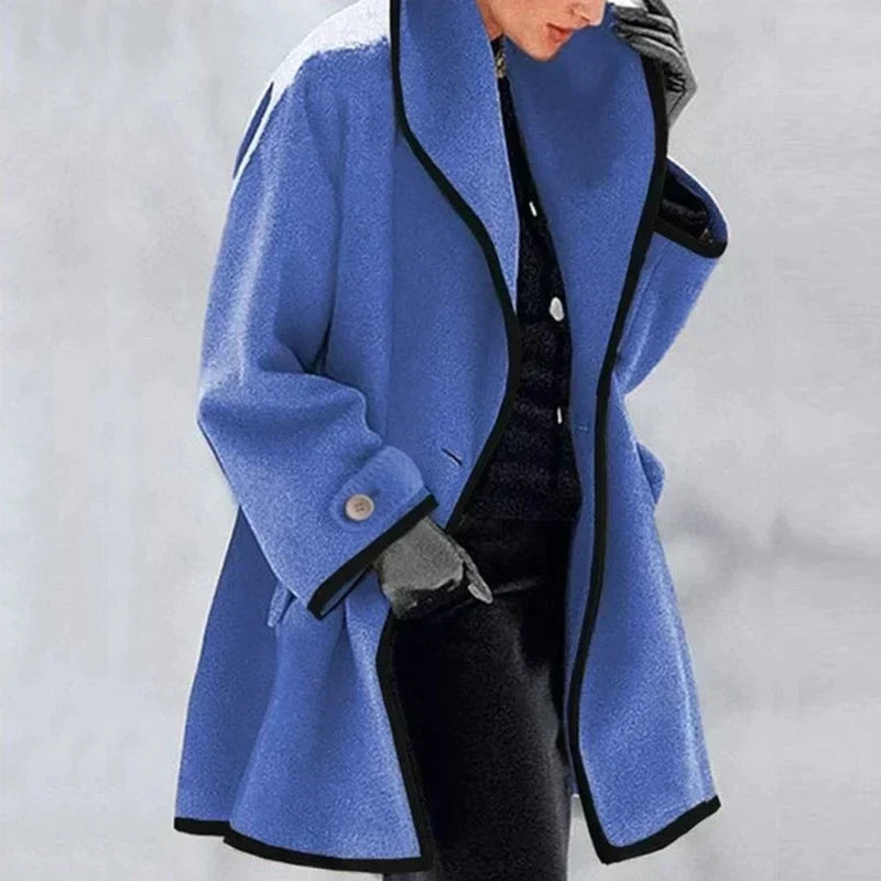 Women's Longline Trench Coat with Contrast Trim, view 6 of 7