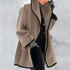 Women's Longline Trench Coat with Contrast Trim, view 7 of 7