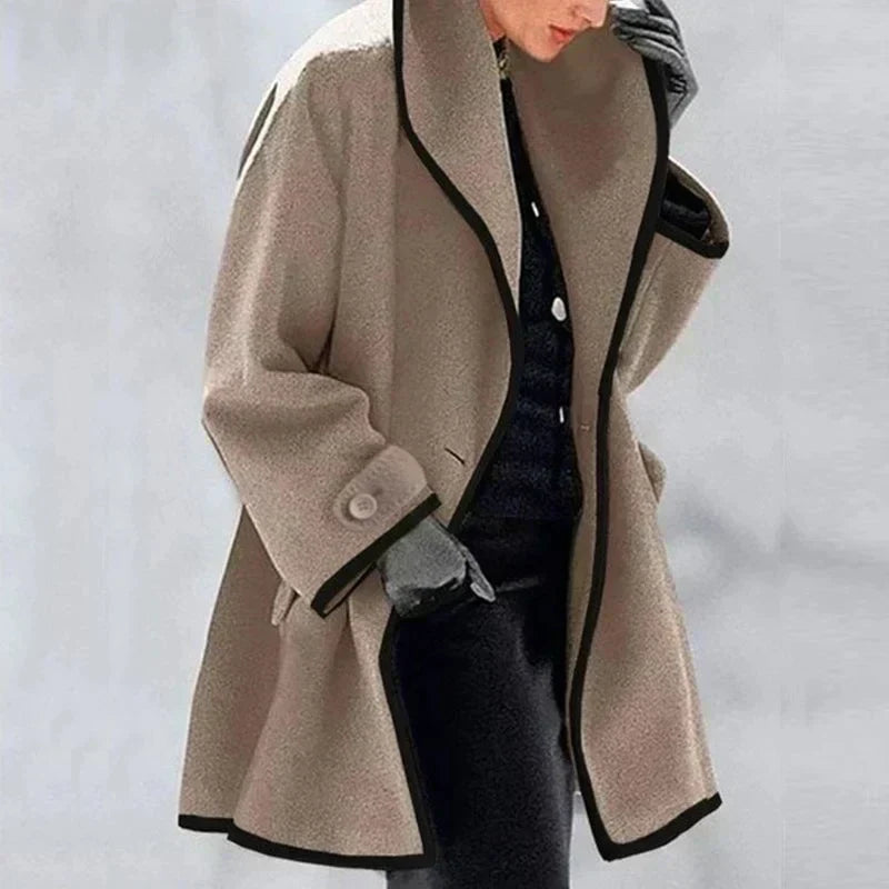 Women's Longline Trench Coat with Contrast Trim, view 7 of 7