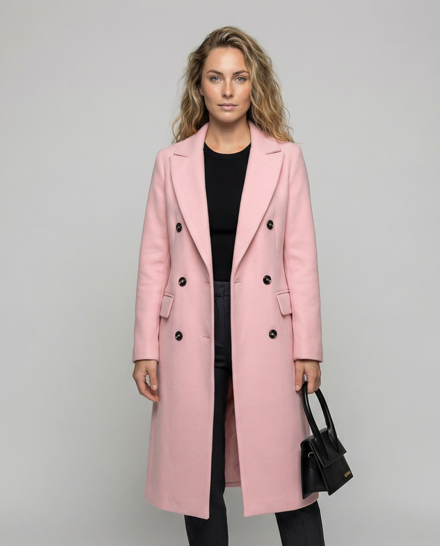 Women's Longline Trench Coat with Double-Breasted Front, view 2 of 10