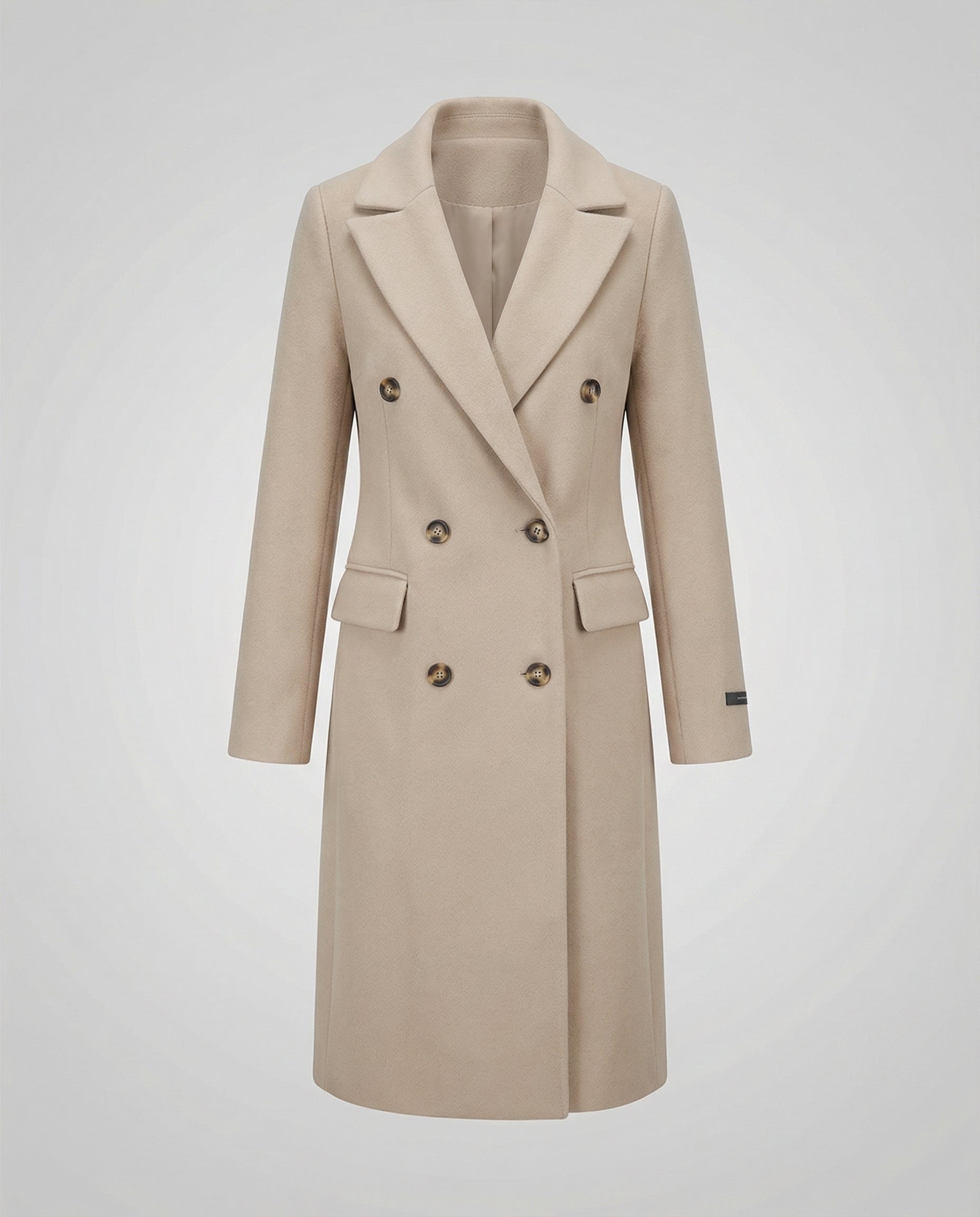 Women's Longline Trench Coat with Double-Breasted Front, view 6 of 10