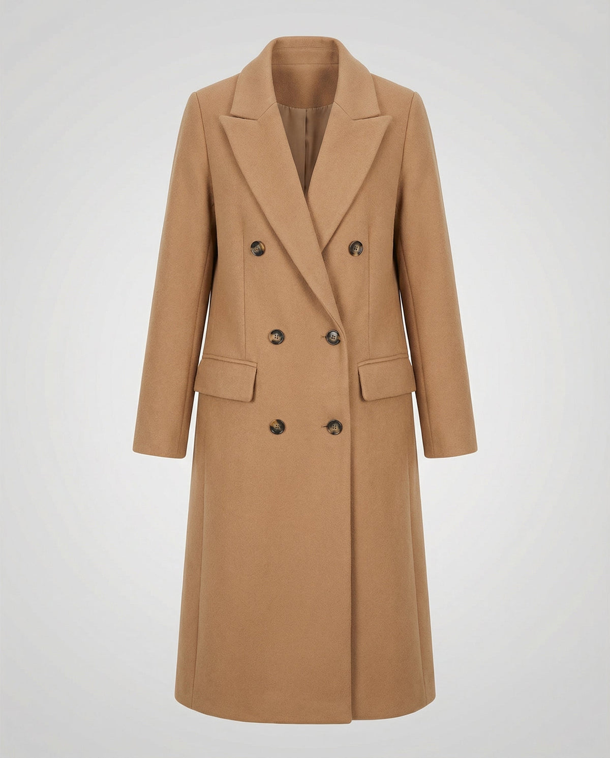 Women's Longline Trench Coat with Double-Breasted Front, view 10 of 10