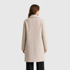Alternate product view 10 of women's Mid Length Coat with double-breasted lapel design.