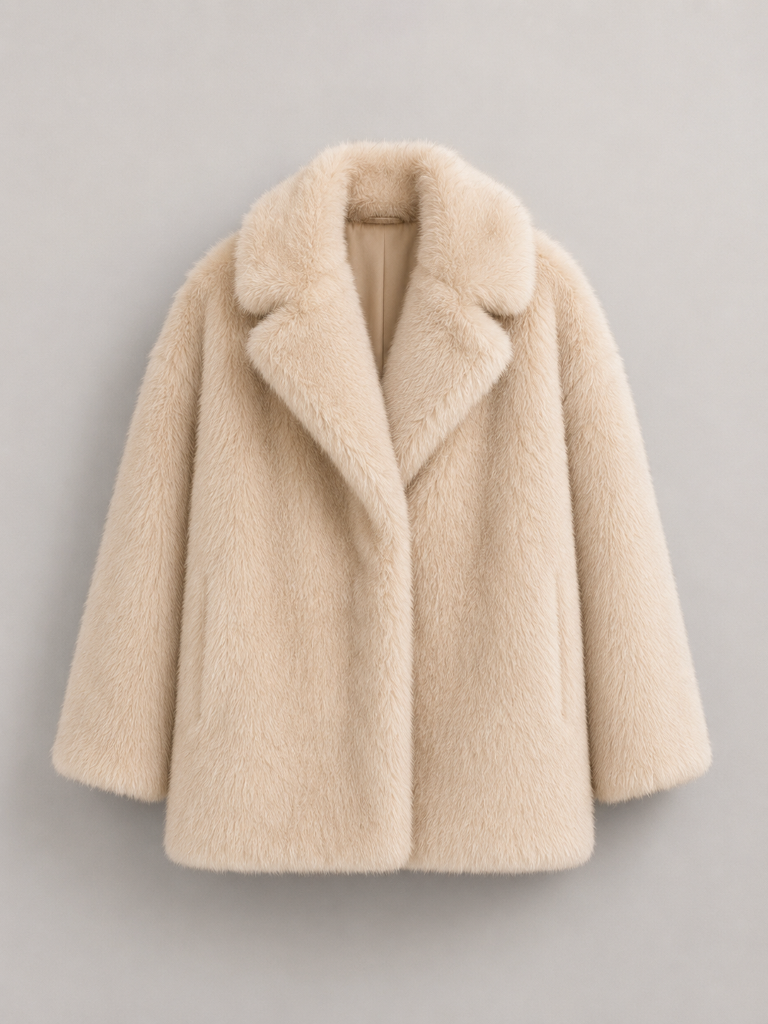 Women's Oversized Faux Fur Coat with Button Front, view 3 of 7