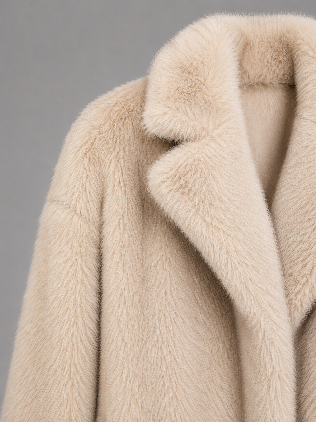 Women's Oversized Faux Fur Coat with Button Front, view 4 of 7