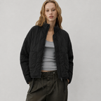 Women's Quilted Funnel Neck Jacket with Patch Pockets, view 4 of 10