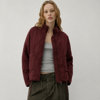 Women's Quilted Funnel Neck Jacket with Patch Pockets, view 6 of 10