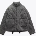 Women's Quilted Funnel Neck Jacket with Patch Pockets, view 7 of 10