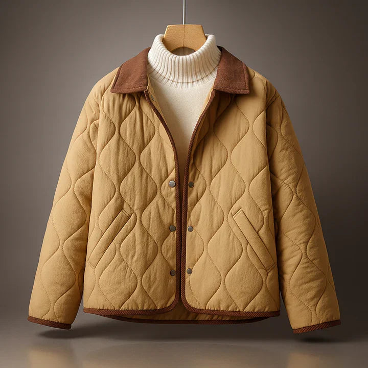 Women's Quilted Jacket with Contrast Collar, view 1 of 4