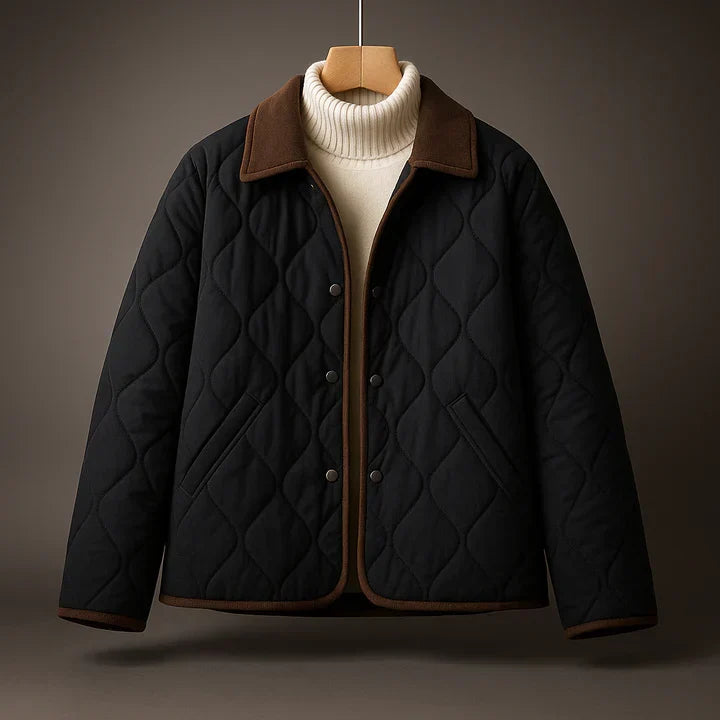 Women's Quilted Jacket with Contrast Collar, view 4 of 4