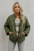 Women's Quilted Jacket with Funnel Neck Design, view 1 of 11