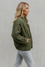 Women's Quilted Jacket with Funnel Neck Design, view 3 of 11