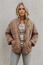 Women's Quilted Jacket with Funnel Neck Design, view 5 of 11