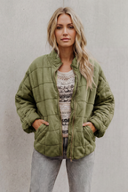 Women's Quilted Jacket with Funnel Neck Design, view 8 of 11