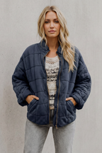 Women's Quilted Jacket with Funnel Neck Design, view 10 of 11