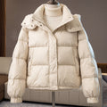 Women's Quilted Puffer Jacket with Hooded Zip Front, view 1 of 4