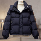 Women's Quilted Puffer Jacket with Hooded Zip Front, view 2 of 4