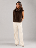 Women's Reversible Faux Fur Vest with Sleeveless Fit, view 1 of 9