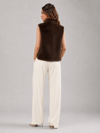 Women's Reversible Faux Fur Vest with Sleeveless Fit, view 2 of 9