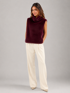 Women's Reversible Faux Fur Vest with Sleeveless Fit, view 8 of 9