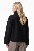 Women's Short Wool Coat with Funnel Neck Design, view 2 of 20