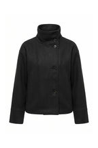 Women's Short Wool Coat with Funnel Neck Design, view 5 of 20