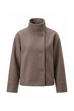 Women's Short Wool Coat with Funnel Neck Design, view 10 of 20