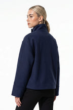 Women's Short Wool Coat with Funnel Neck Design, view 12 of 20
