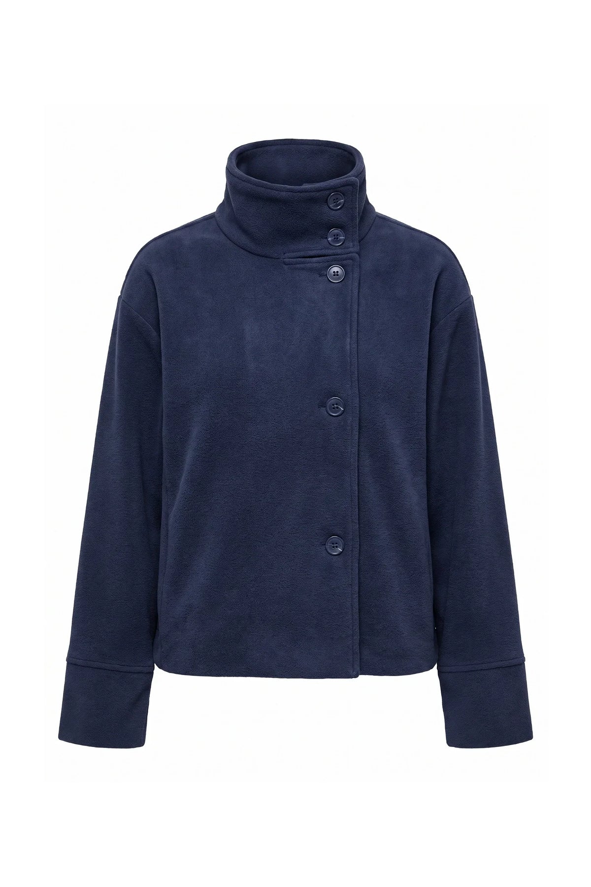 Women's Short Wool Coat with Funnel Neck Design, view 15 of 20