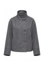 Women's Short Wool Coat with Funnel Neck Design, view 20 of 20