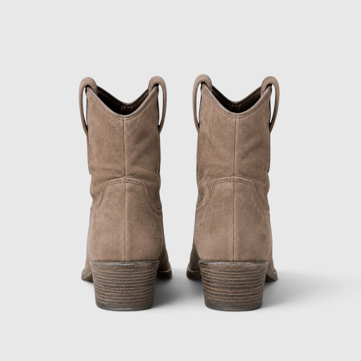 Alternate product view 3 of women's Suede Ankle Boots with side zip low block heel.
