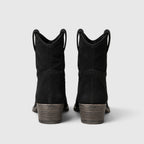 Alternate product view 7 of women's Suede Ankle Boots with side zip low block heel.