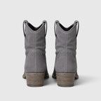 Alternate product view 11 of women's Suede Ankle Boots with side zip low block heel.