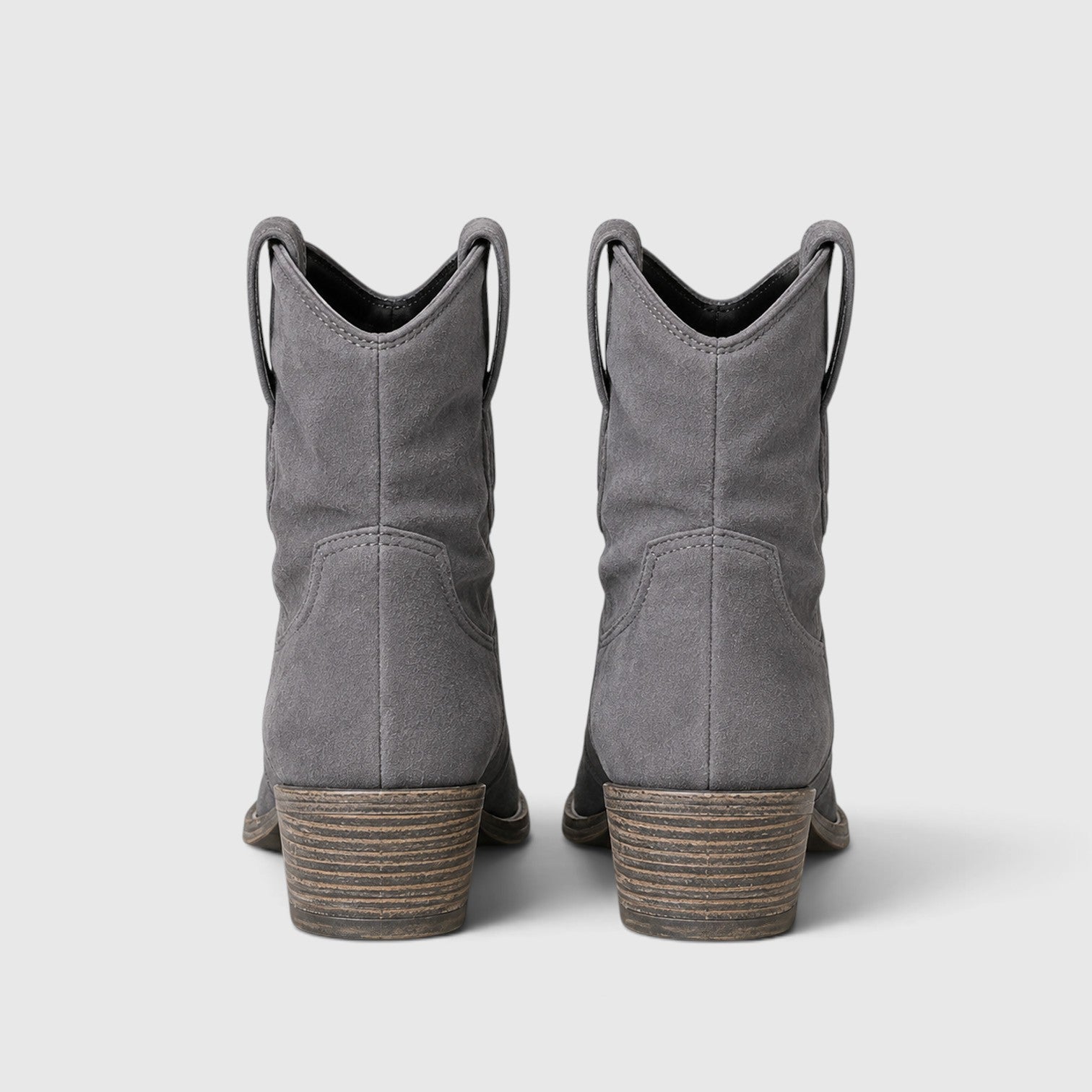 Alternate product view 11 of women's Suede Ankle Boots with side zip low block heel.
