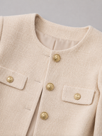 Women's Tweed Cropped Jacket with Gold Buttons, view 5 of 10