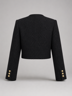 Women's Tweed Cropped Jacket with Gold Buttons, view 8 of 10
