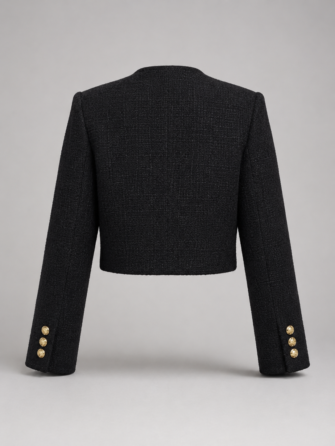 Women's Tweed Cropped Jacket with Gold Buttons, view 8 of 10