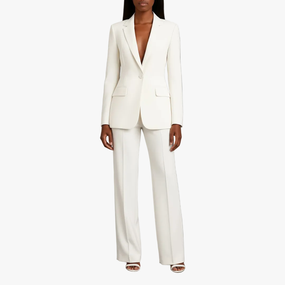 Women's Two-Piece Set with Blazer and Wide Leg Trousers, view 1 of 18