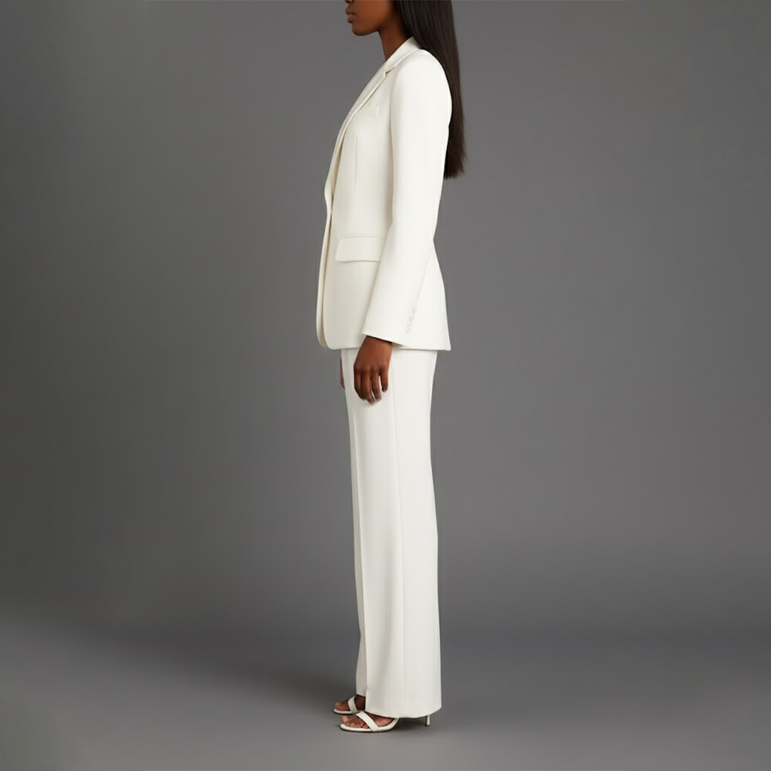 Women's Two-Piece Set with Blazer and Wide Leg Trousers, view 3 of 18