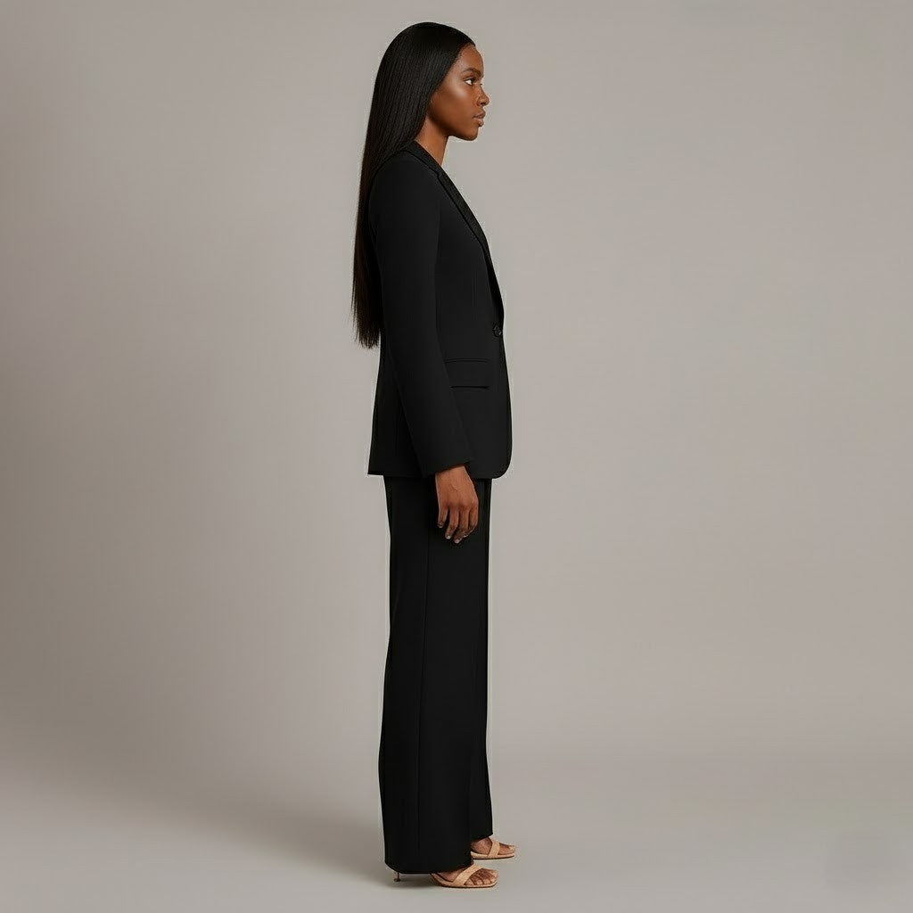 Women's Two-Piece Set with Blazer and Wide Leg Trousers, view 5 of 18