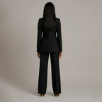 Women's Two-Piece Set with Blazer and Wide Leg Trousers, view 6 of 18