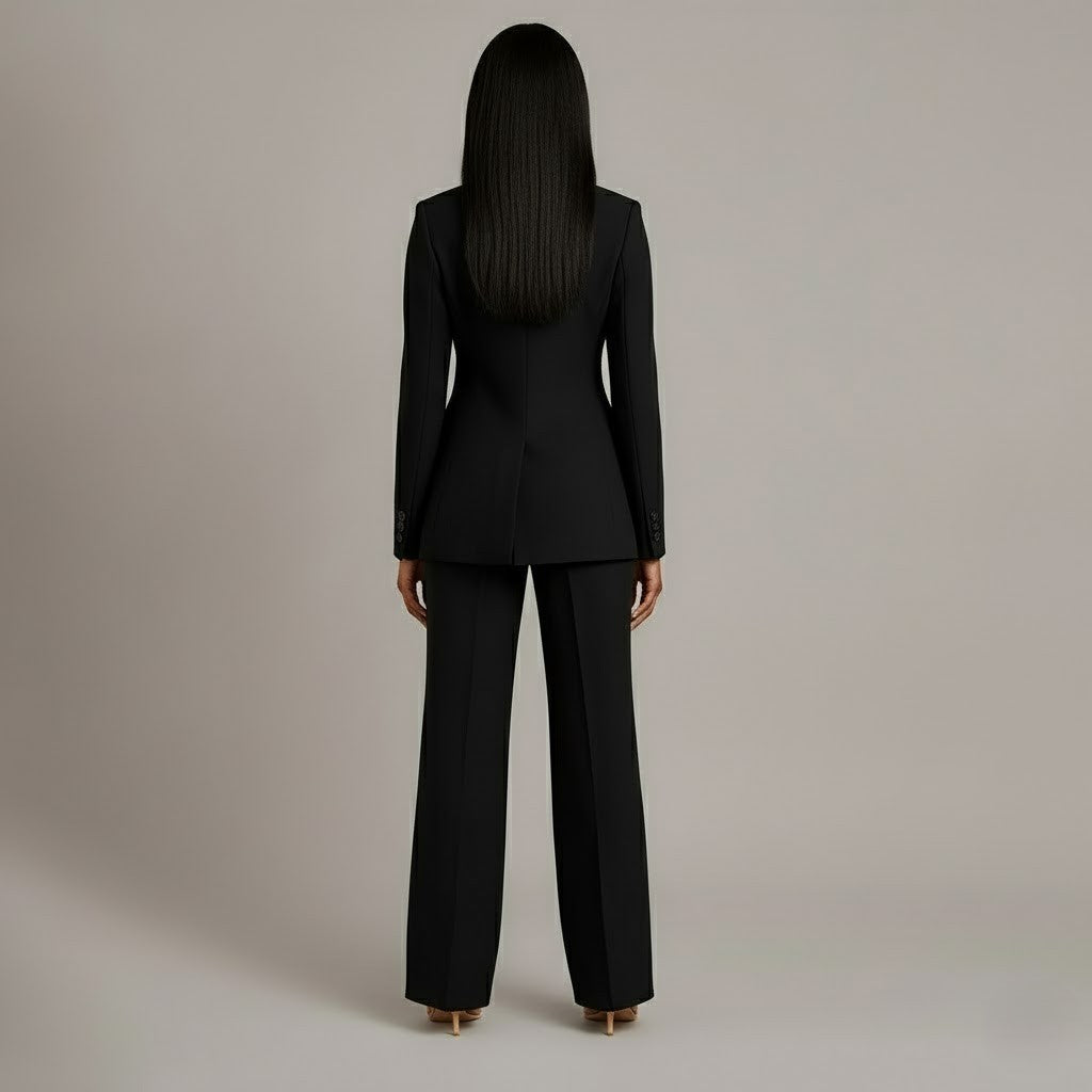 Women's Two-Piece Set with Blazer and Wide Leg Trousers, view 6 of 18