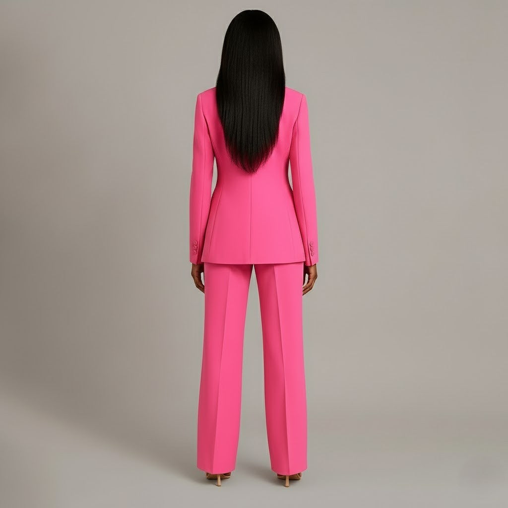 Women's Two-Piece Set with Blazer and Wide Leg Trousers, view 9 of 18