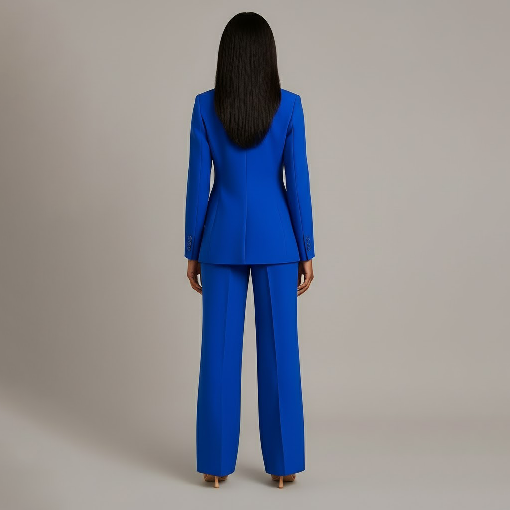 Women's Two-Piece Set with Blazer and Wide Leg Trousers, view 12 of 18