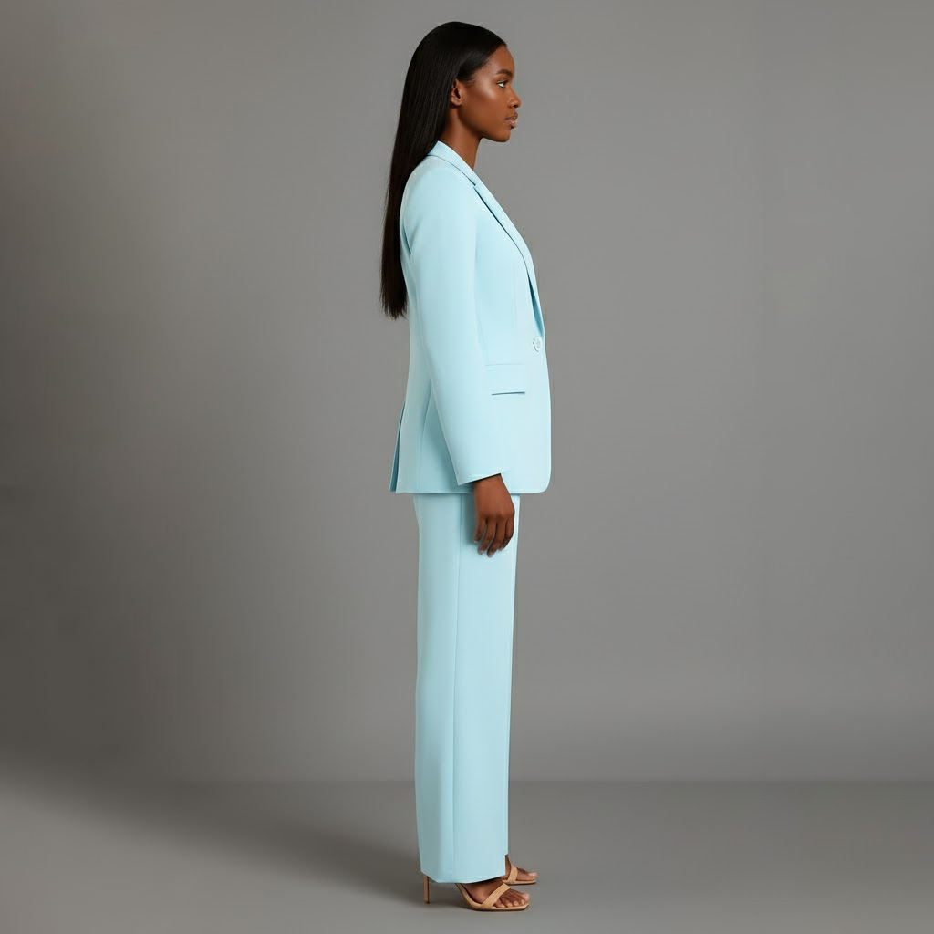Women's Two-Piece Set with Blazer and Wide Leg Trousers, view 14 of 18