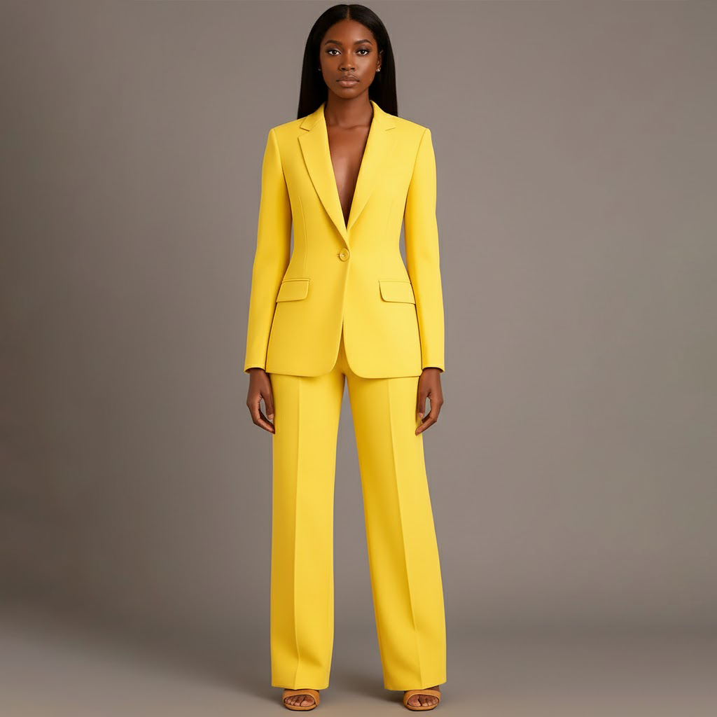 Women's Two-Piece Set with Blazer and Wide Leg Trousers, view 17 of 18