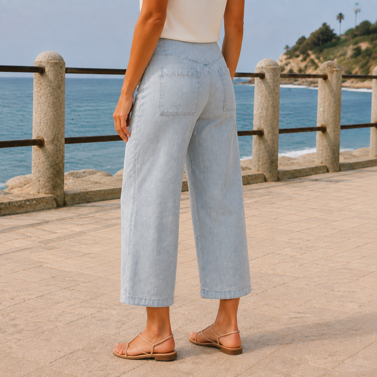 Women's Wide Leg Jeans with Relaxed Full Length, view 2 of 4