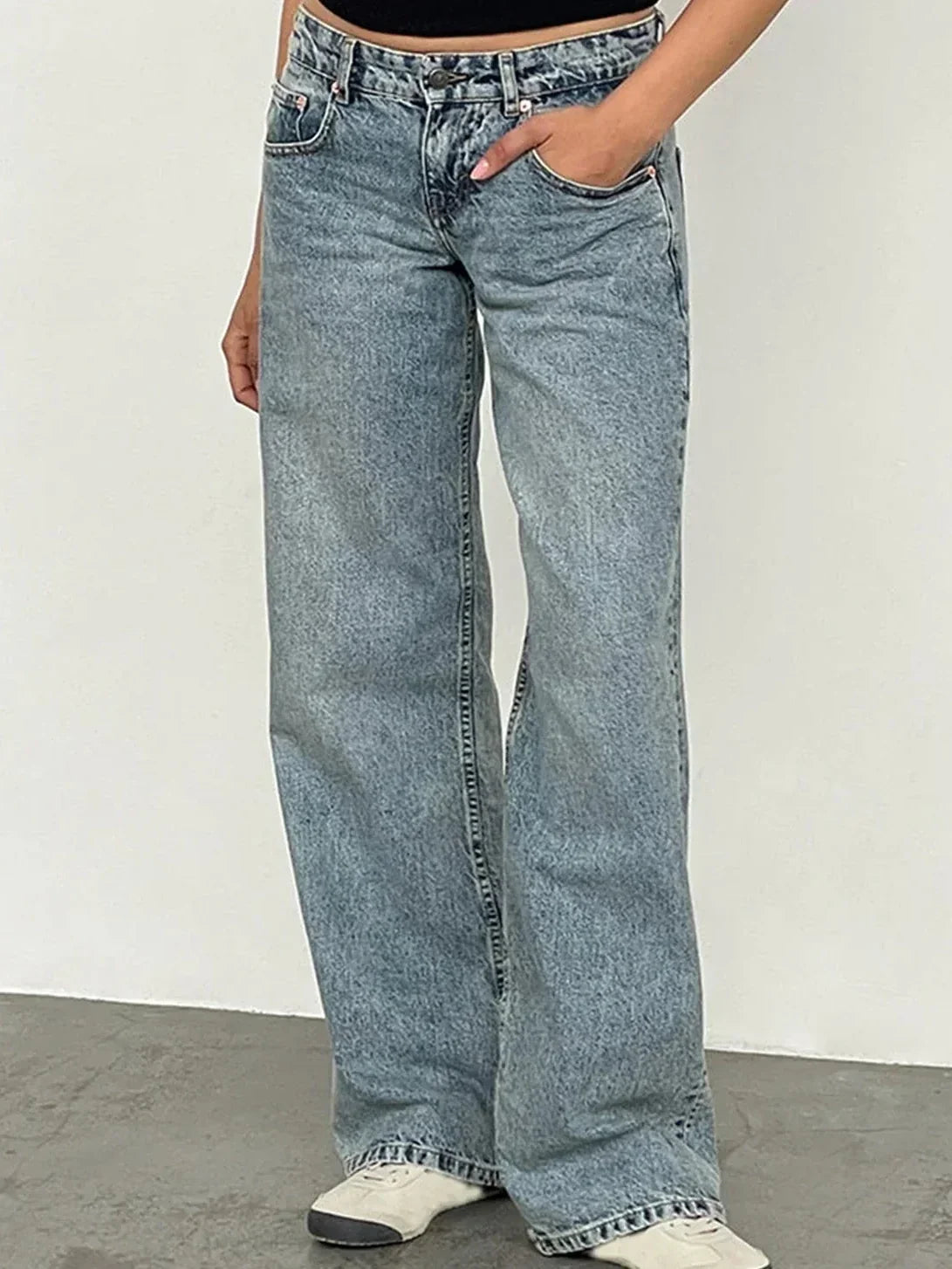 Women's Wide Leg Jeans with Tailored Full Length, view 2 of 12