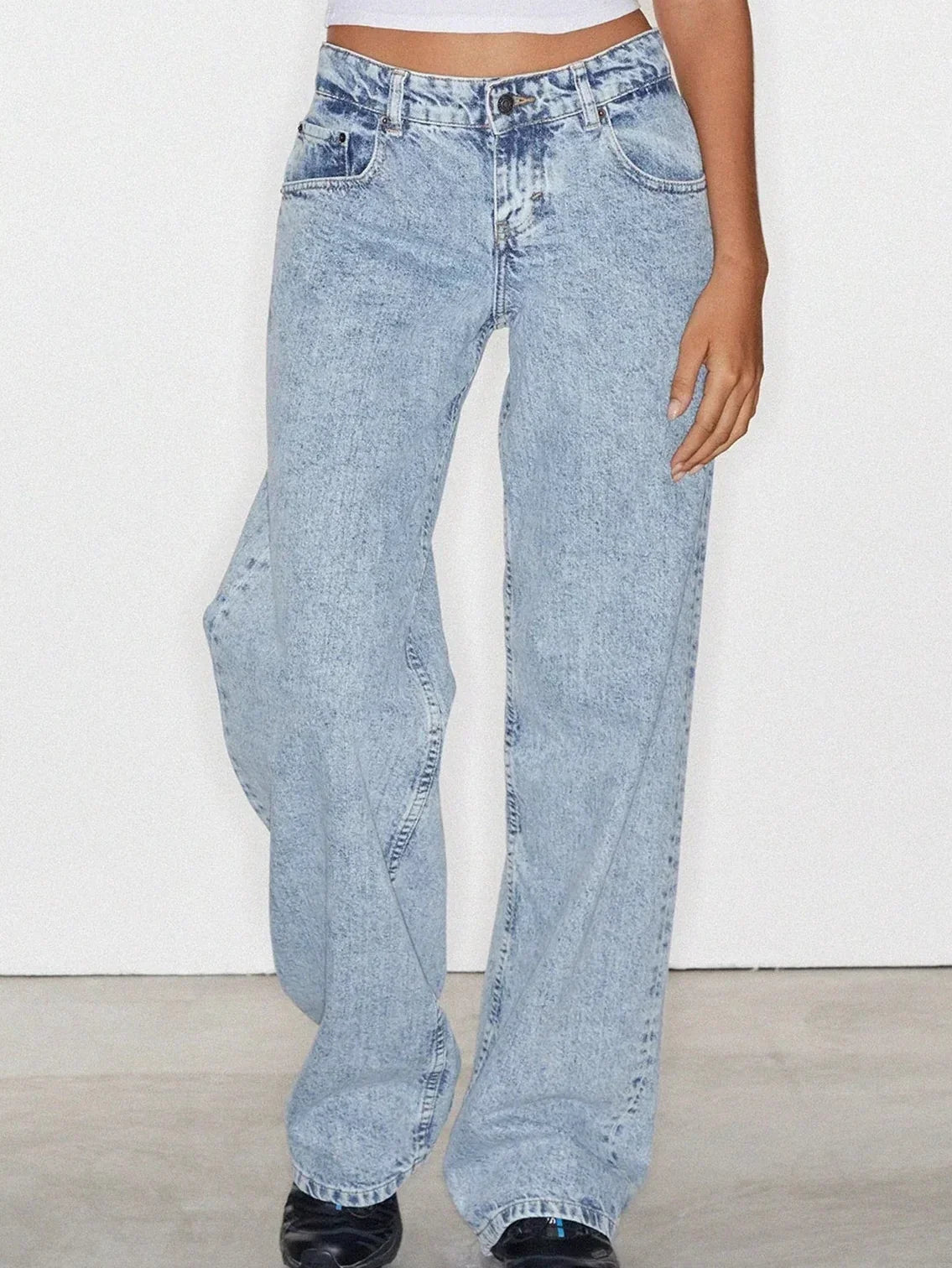 Women's Wide Leg Jeans with Tailored Full Length, view 4 of 12